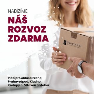 Rozvoz ZDARMA platí pro oblasti Praha, Praha-západ, Kladno, Kralupy nad Vltavou a Mělník.